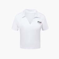 Fila Cropped polo shirt white weiß