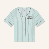 Fila FIESOLE boxy pinstriped satin baseball shirt Bild 1