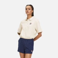 Fila LUSAKA towelling cropped polo shirt antique white Bild 1