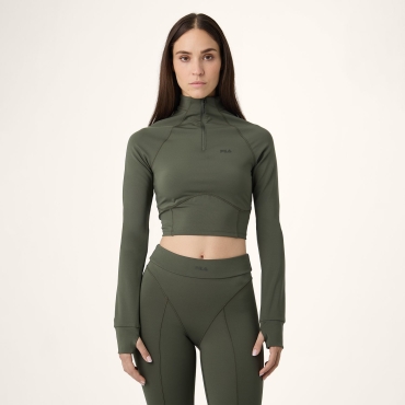 Fila CORSICO slim cropped sculptural half-zip shirt 