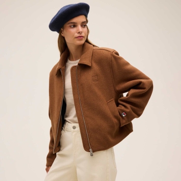 Fila CORTINA relaxed felted varsity jacket 