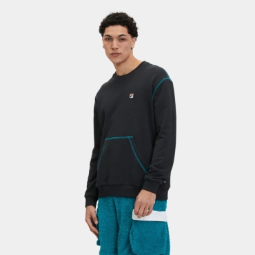 Fila Crewneck sweatshirt with kangaroo pocket and contrast stitch black 