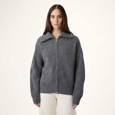 Fila GIOVANNI relaxed high collar full-zip knit sweater 
