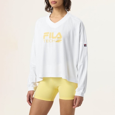Fila HAILEY SPORTS SHIRT WHITE / POPCORN 