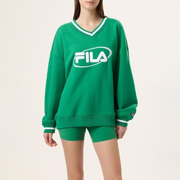 Fila HAILEY V-NECK PULLOVER FILA GREEN / WHITE 