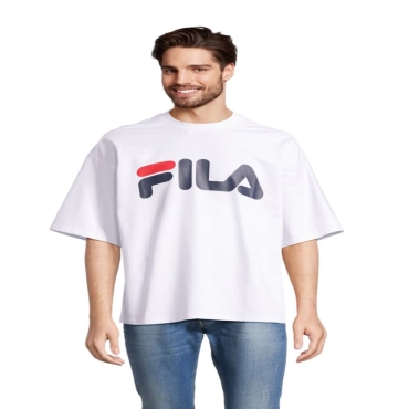 Fila LOWELL oversized logo tee bright white 