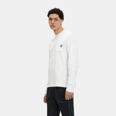 Fila Regular fit long sleeves t-shirt with camping gear graphic white 
