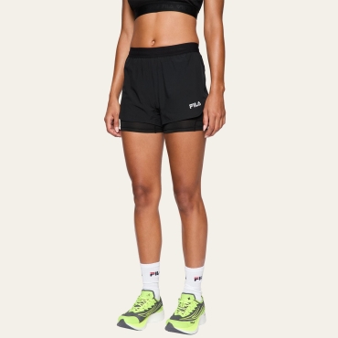Fila ROSATE running shorts with inner tights Black 