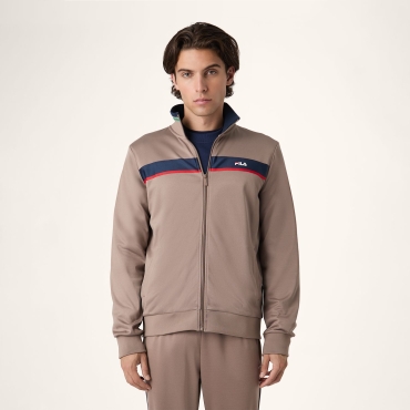 Fila SAGANO REGULAR TAPED TRACK JACKET taupe gray 