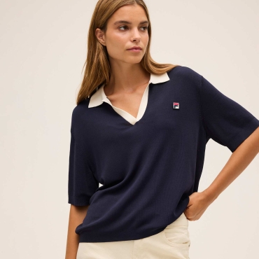 Fila SENNES relaxed fine knitted polo shirt 