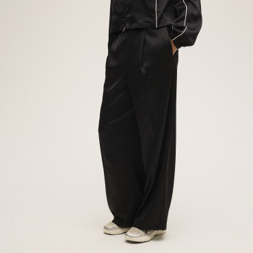 Fila SERINA wide elastic waist pleated satin trousers 