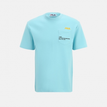 Fila Short sleeves t-shirt with chest pocket light blue 