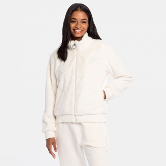 Fila white fleece jacket deals