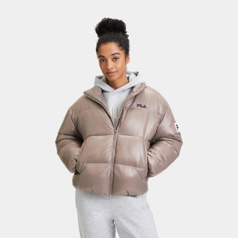 Fila LEPE shiny puffer jacket taupe - taupe | FILA Official