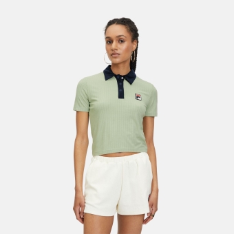 Fila LOOKNOW ribbed polo shirt smoke green - green | FILA