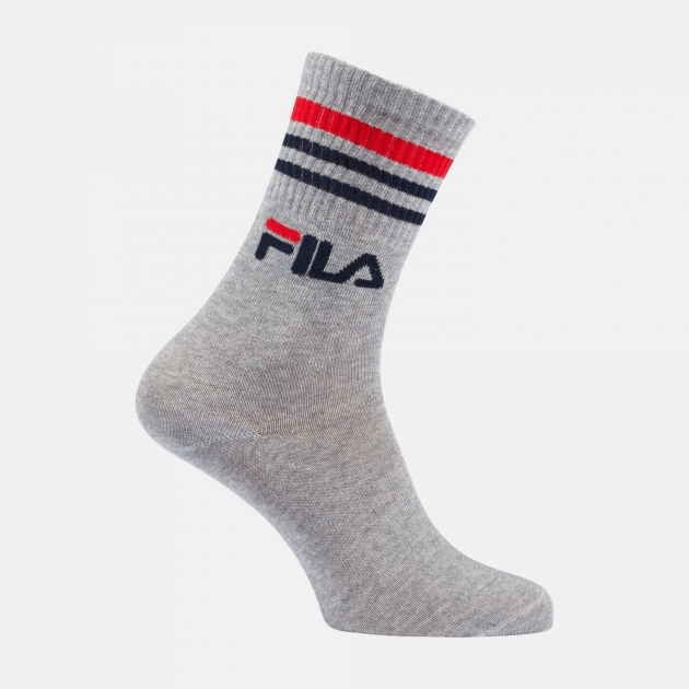 Fila 3er Pack Unisex Lifestyle Plain Socks grey 