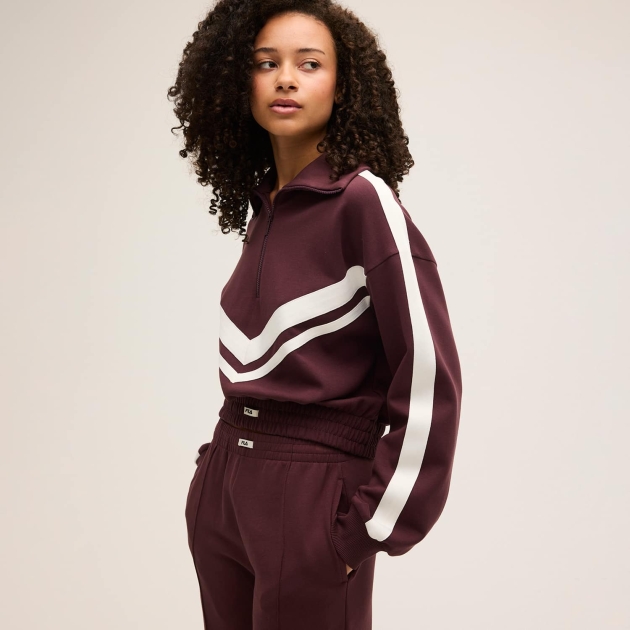 Fila AVIGNA  relaxed cropped half zip sweatshirt 