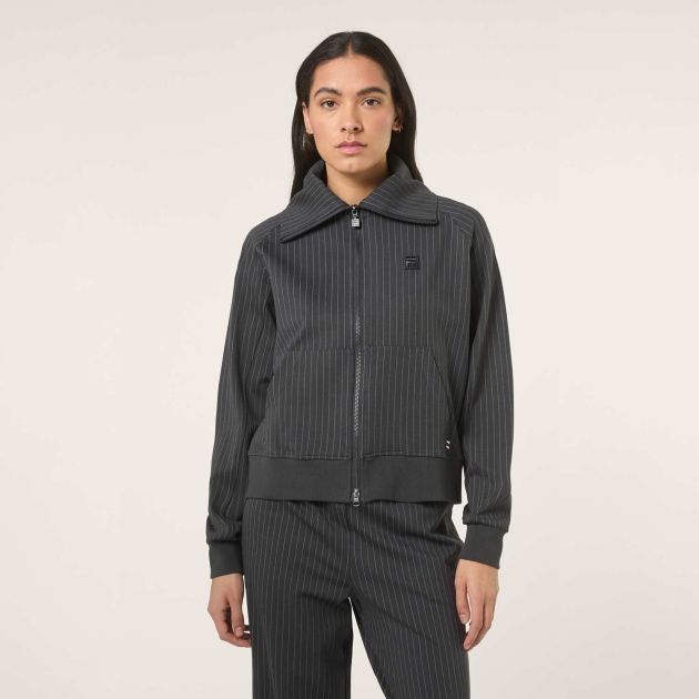 Fila BELLARIVA relaxed pinstriped high collar jacket 