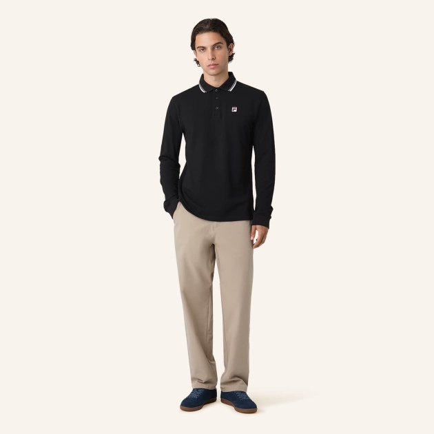 Fila BIELLA regular tipped long sleeve polo shirt 