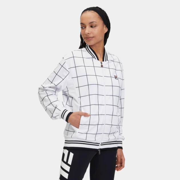 Fila Check allover print settanta jacket white/black 