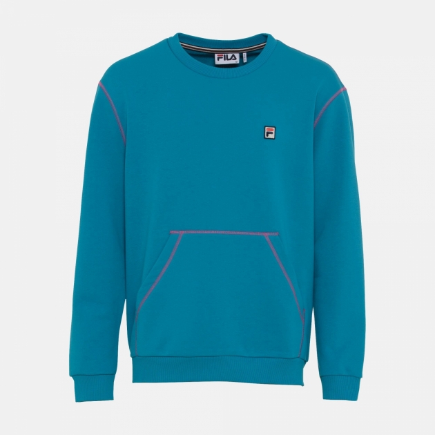 Fila Crewneck sweatshirt with kangaroo pocket and contrast stitch marine 