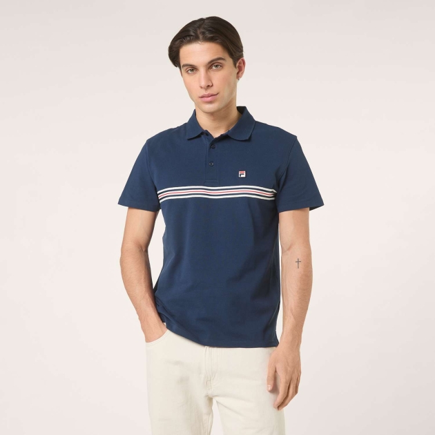 Fila DIECIMO regular heritage tape polo shirt 
