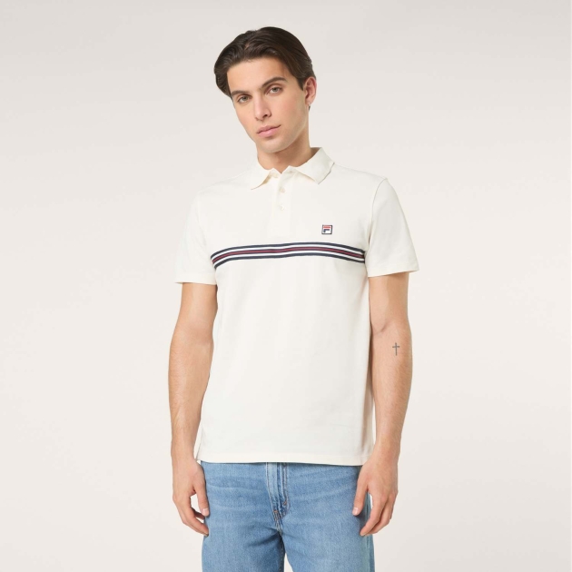 Fila DIECIMO regular heritage tape polo shirt 