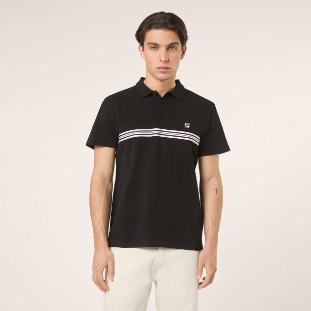Fila DIECIMO regular heritage tape polo shirt 