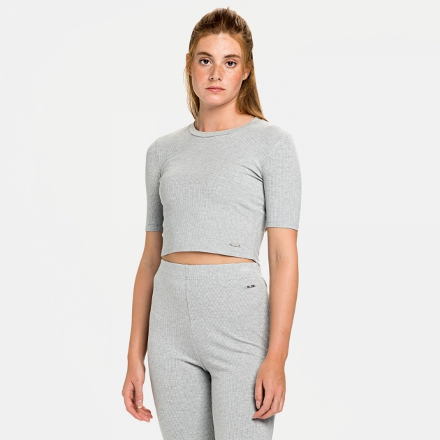 Fila Elwyn Cropped Rib Top lightgrey-melange 