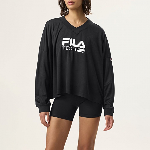 Fila HAILEY BIEBER SPORTS SHIRT BLACK / WHITE 