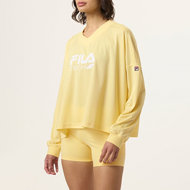 Fila HAILEY BIEBER SPORTS SHIRT POPCORN / WHITE 