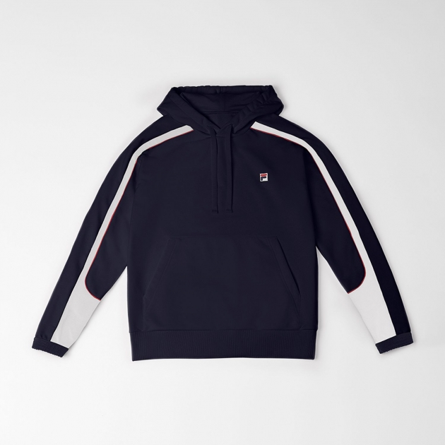 Fila Hoodie With Contrast Details midnight-blue-offwhite 