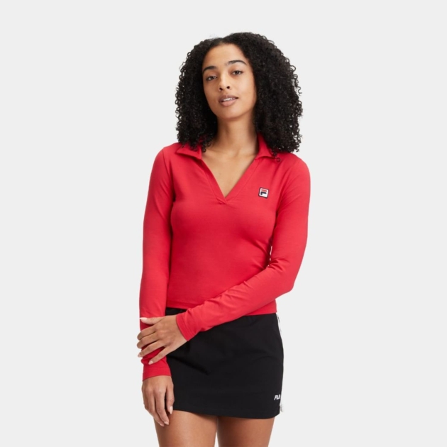 Fila LEE longsleeve polo shirt red 