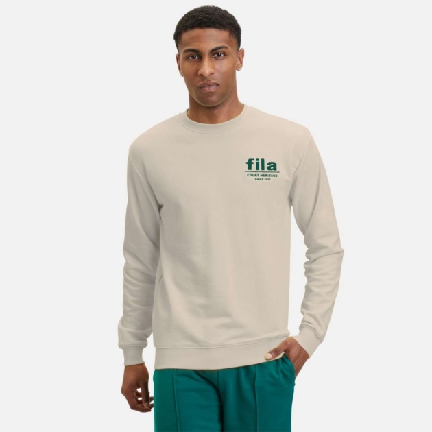 Fila LISBON graphic crew sweat oatmeal melange 