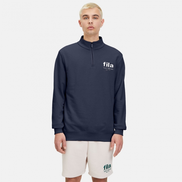 Fila LISBON graphic half-zip sweater black iris 