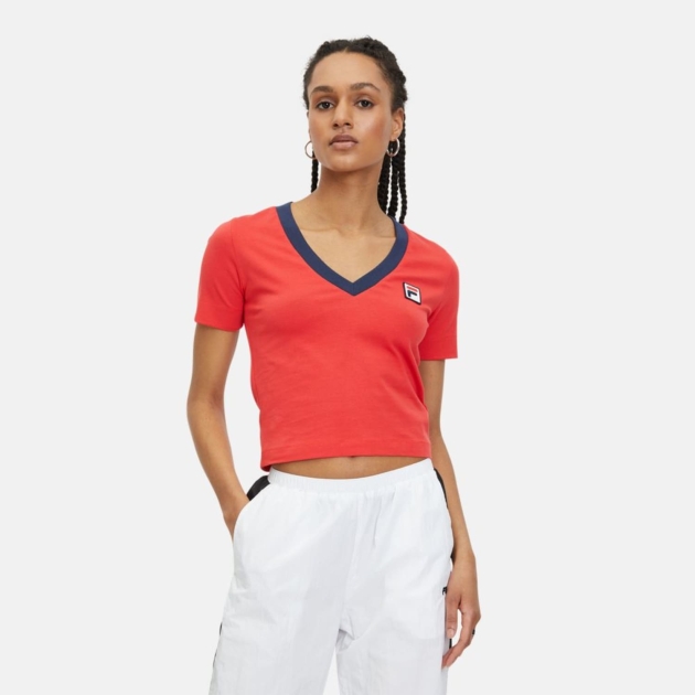 Fila LUDHIANA V-neck tee true red 