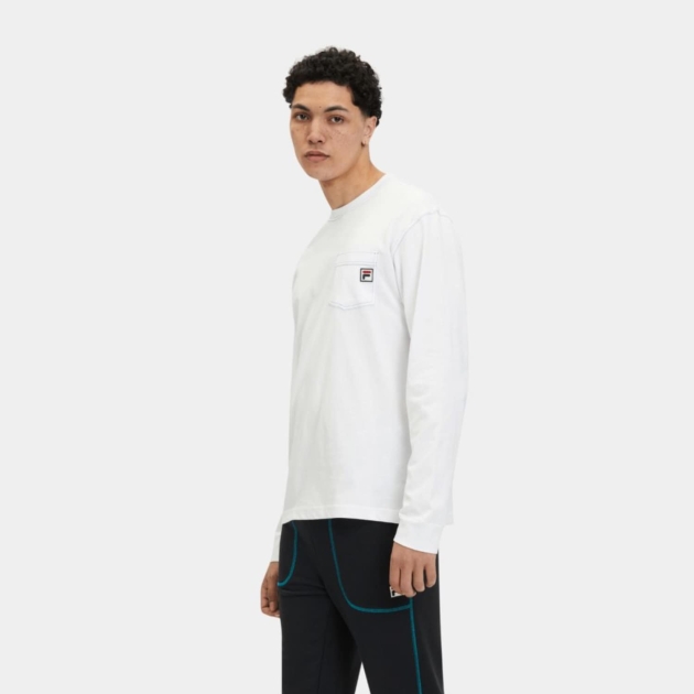 Fila Regular fit long sleeves t-shirt with camping gear graphic white 