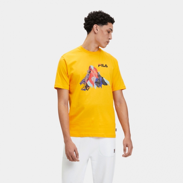 Fila Regular fit short sleeves t-shirt with mountain peak graphic yellow 