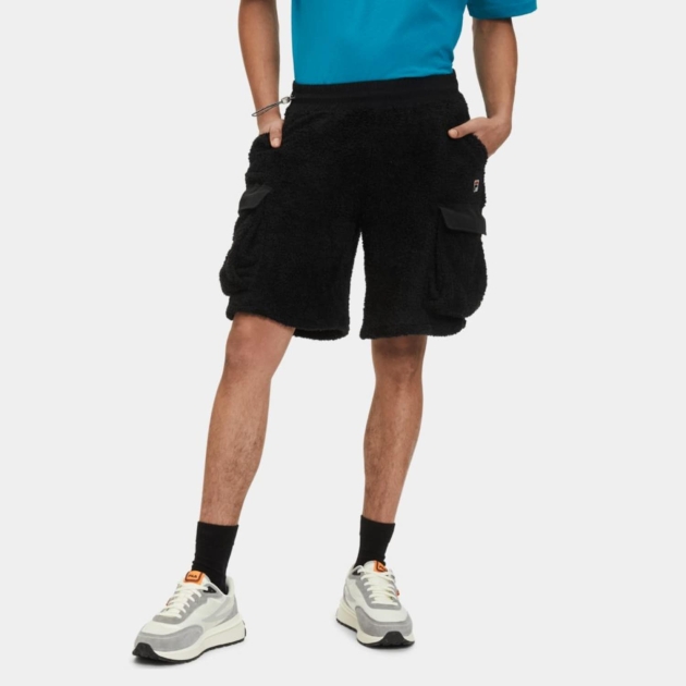 Fila Terry fabric cargo shorts with nylon insterts black 