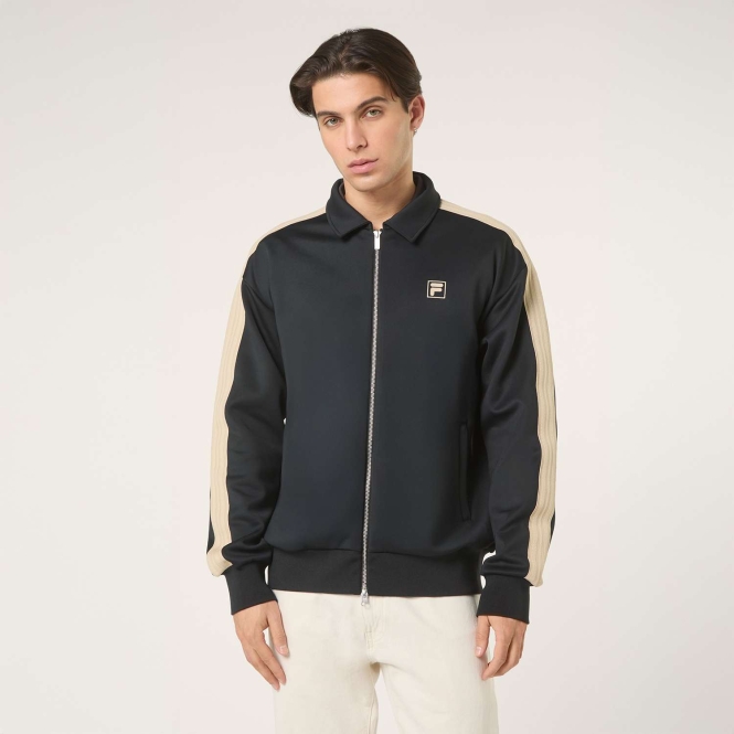Fila ADRIANO regular velour track jacket - black | FILA Official