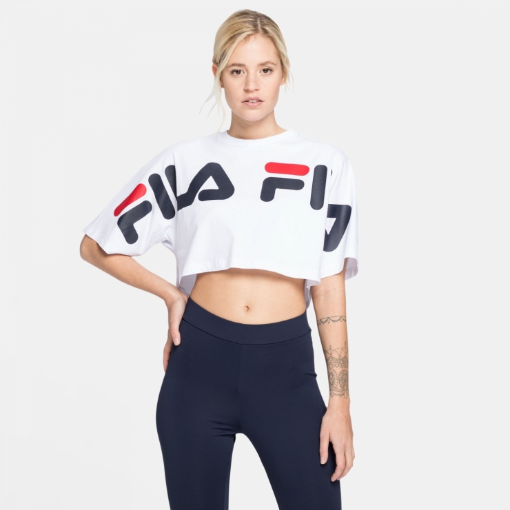 Fila Barr Cropped Wide Tee White Fila Official