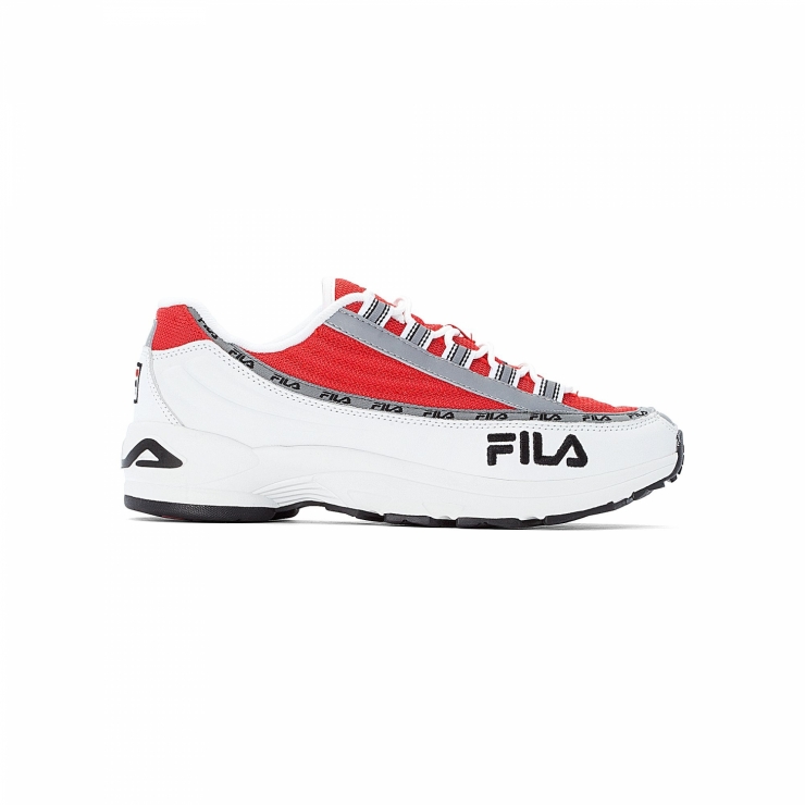 fila white and red shoes