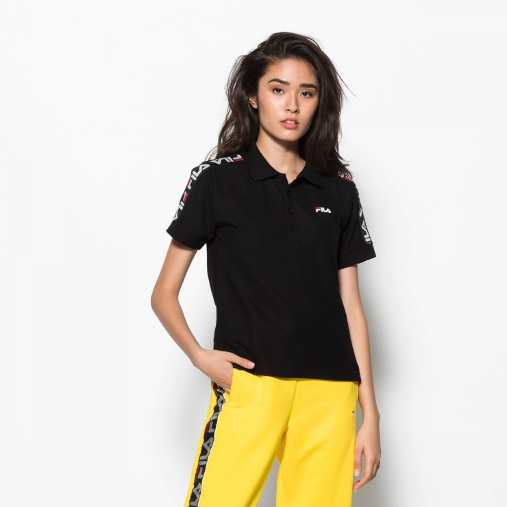 black cropped polo
