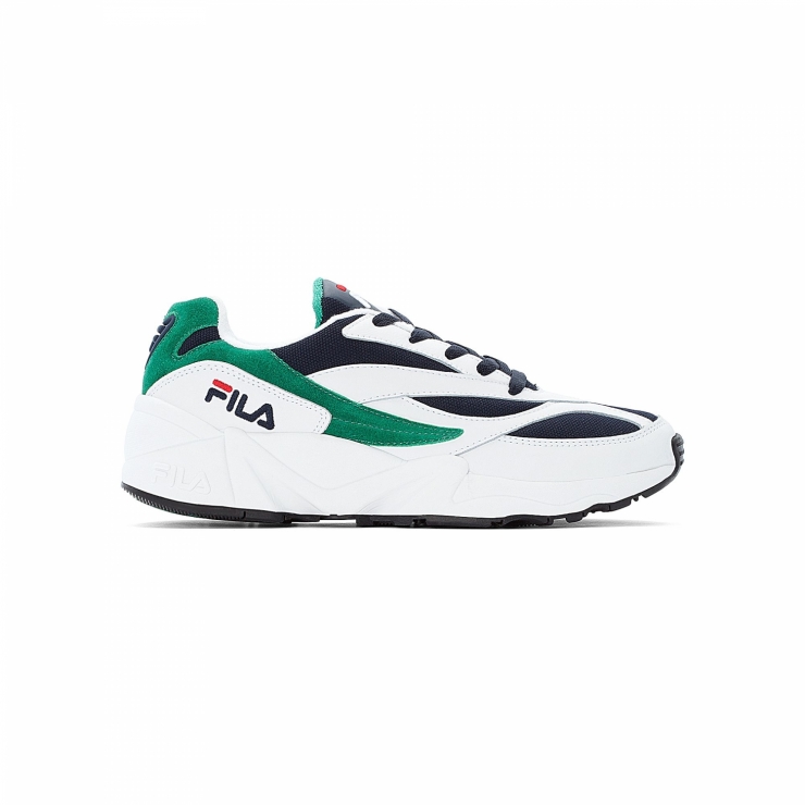 green and white fila shoes