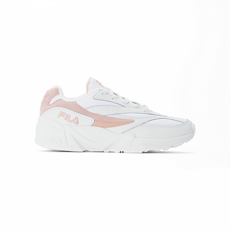 salmon pink white fila shoes