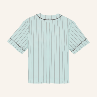 Fila FIESOLE boxy pinstriped satin baseball shirt Bild 2