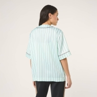 Fila FIESOLE boxy pinstriped satin baseball shirt Bild 2