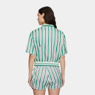 Fila LASSANCE striped cropped satin polo full-zip shirt Bild 2