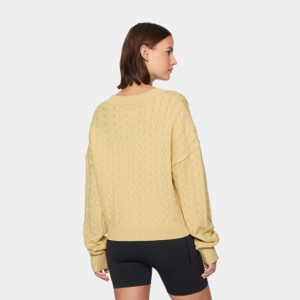 Fila BASELINE CHUNKY V NECK SWEATER Beige beige FILA Official