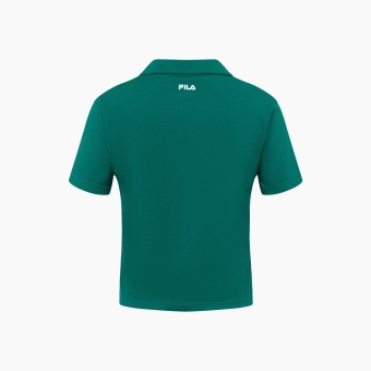 Fila Cropped Polo Shirt green - green | FILA Official